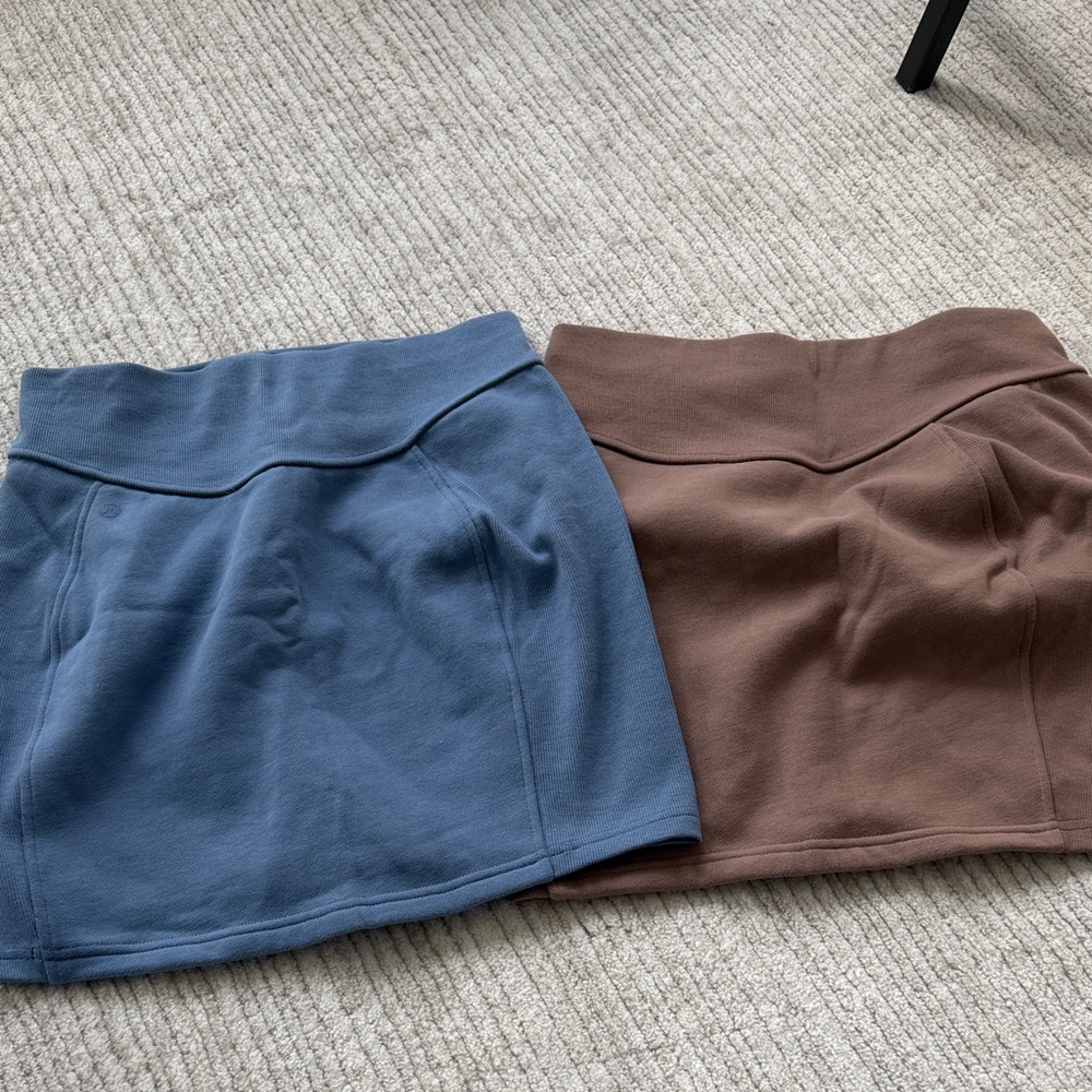 lululemon athletica Blue and Brown Mini Skirt Set
